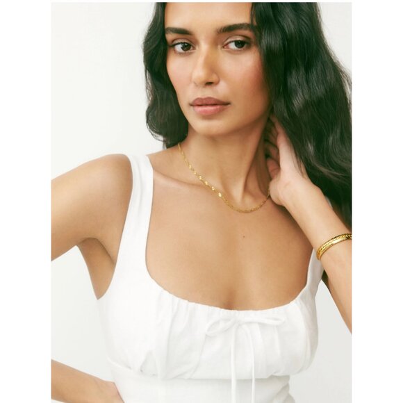 Reformation Balia Linen Dress in White - Picture 3 of 11